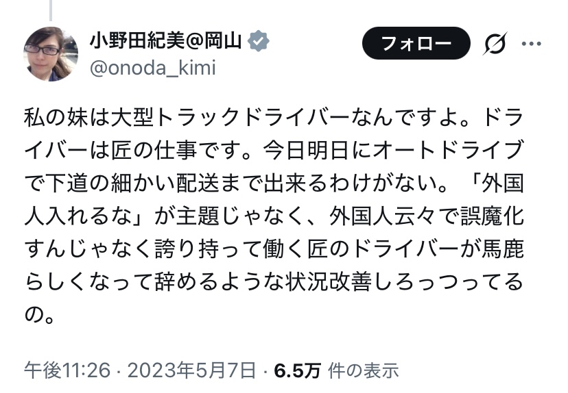 小野田紀美 妹 ヤンキー